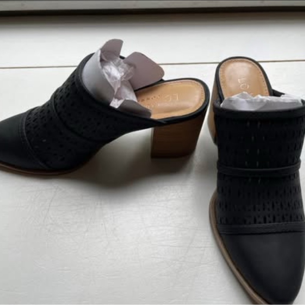 LC Lauren Conrad Black Mules Elegant Comfort